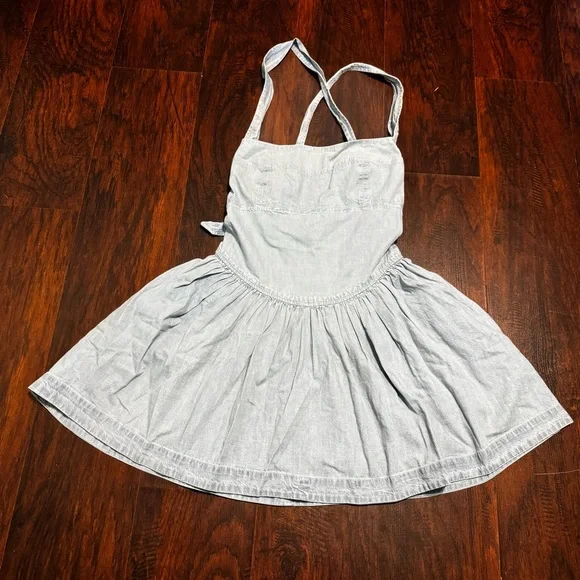 FREE PEOPLE Laurel Denim Mini Dress Light Wash XL nwt - Picture 5 of 16